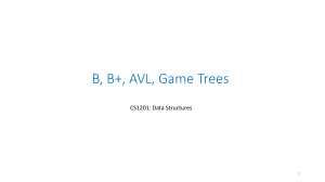 B, B+, AVL, Game Trees - Data Structures Notes