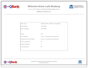 MyQBank Respiratory Assessment Results