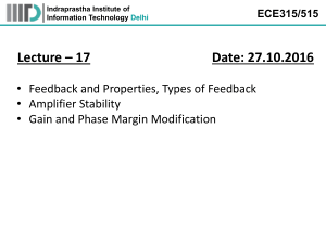 Lecture 17: Feedback in Electronics - Amplifier Stability