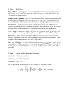 Queuing Theory & Markov Chain Problem Set