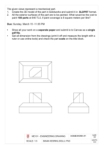 Engineering Drawing Homework: 3D Model & Paint Cost