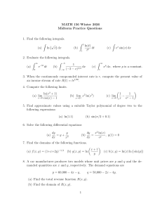 MATH 156 Winter 2026 Midterm Practice Questions
