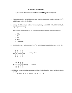Chem 112 Worksheet: Intermolecular Forces