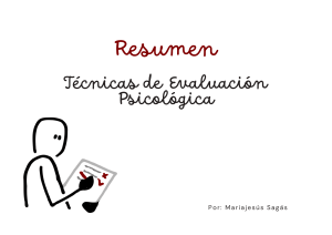 Resumen T&eacute;cnicas de Evaluaci&oacute;n Psicol&oacute;gica