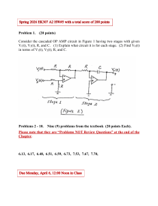 EK307 A2 HW#5: OP AMP Circuit Problems