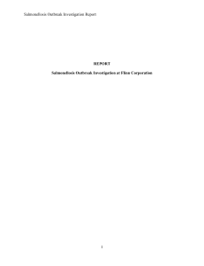 Salmonellosis Outbreak Investigation Report at Flinn Corp