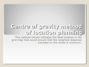 Centre of Gravity Method for Location Planning