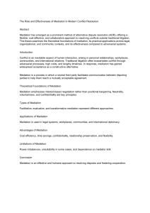The Role and Effectiveness of Mediation in Modern Conflict Resolution