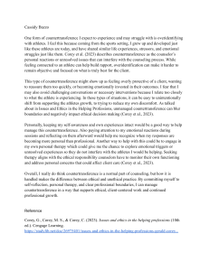 Reflection on Countertransference in Athletic Counseling