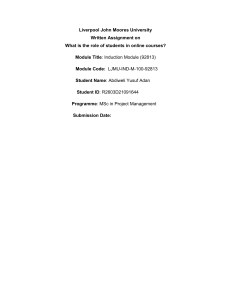 Role of Students in Online Courses: Self-Motivation in Higher Ed