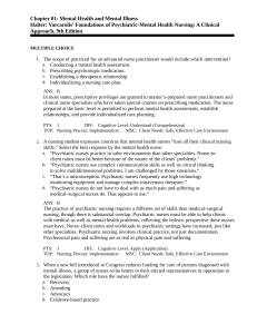Mental Health & Mental Illness Nursing Textbook Questions
