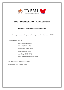 Academic Pressure & Student Burnout at TAPMI: Research Report