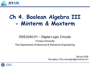 Boolean Algebra III: Minterm & Maxterm