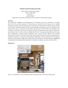 Flat Plate Laminar Boundary Layer Study