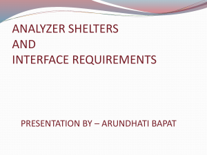 Analyzer Shelters and Interface Requirements
