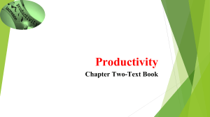 Productivity Chapter Two Textbook: Definitions, Measures, Exercises