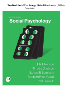 Social Psychology 11th Edition Test Bank Chapter 1