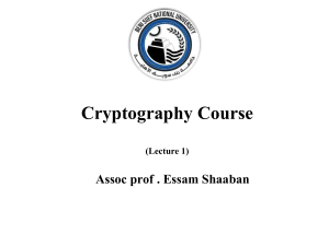 Cryptography Course Lecture 1: Security & Cryptography Basics