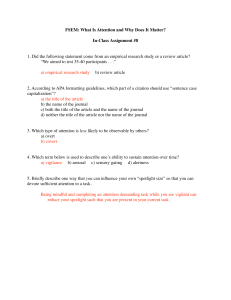FSEM: What Is Attention and Why Does It Matter? In-Class Assignment #8