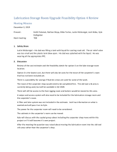 Lubrication Storage Room Upgrade Feasibility Review Minutes