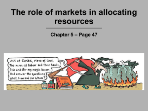 The Role of Markets in Allocating Resources