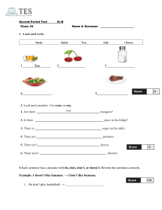 Third Grade English Period Test: Vocabulary & Grammar Exercises