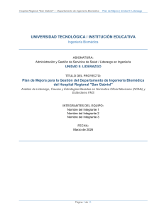 Plan de Mejora para Gesti&oacute;n de Ingenier&iacute;a Biom&eacute;dica
