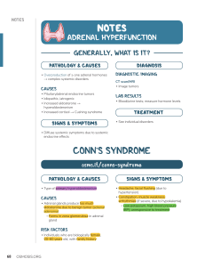 Adrenal Hyperfunction Notes: Conn's & Cushing's Syndromes