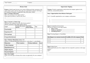 Distance Dash Opportunity Mapping Worksheet
