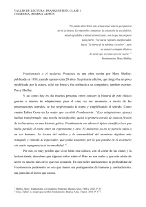 Taller de Lectura: Frankenstein Clase 1 - An&aacute;lisis Rom&aacute;ntico y Contexto