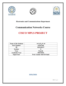 CISCO MPLS Project: Design & Implementation Guide