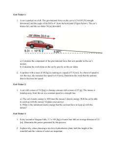 Physics Exit Tickets: Work, Energy, Momentum Problems