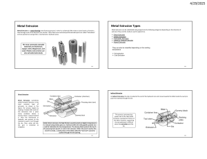 Metal Extrusion Types & Processes
