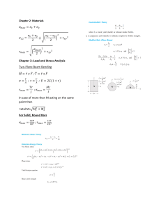 Engineering Mechanics: Stress Analysis Formulas