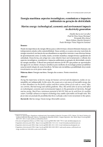 Energia Mar&iacute;tima: Aspectos Tecnol&oacute;gicos, Econ&ocirc;micos e Ambientais