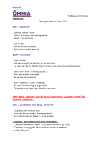 Grammaire A2 : Distinguer BON et BIEN