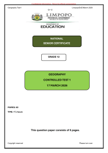 Grade 12 Geography Test 1 Limpopo 2026