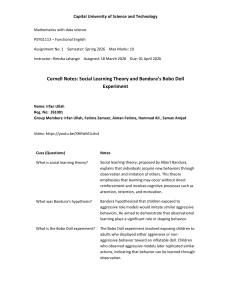 Social Learning Theory & Bobo Doll Experiment Notes