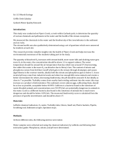 Carkeek Water Quality Research: Pipers Creek Ecology Study