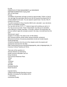 Fin 336 Risk Management Insurance Midterm Exam Spring 2026