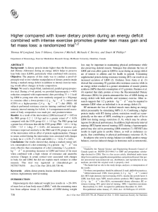 Higher Protein During Energy Deficit Enhances Lean Mass Gain