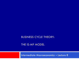 Business Cycle Theory: The IS-MP Model - Lecture 8