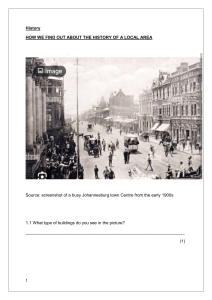 History Worksheet: Analyzing a Johannesburg Town Center Photo