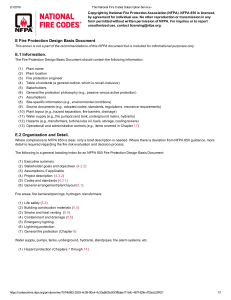 NFPA 850 Fire Protection Design Basis Document Annex