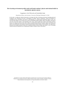 Learning Environment and Physics Motivational Beliefs in Introductory Courses