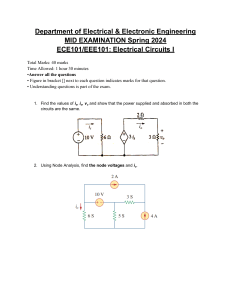 Electrical Circuits I Mid-Exam Spring 2024