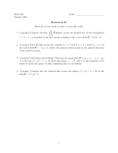 Math 230 Homework 26: Vector Calculus Problems