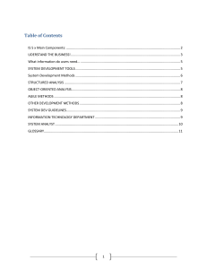 Information Systems Development: Components & Methods