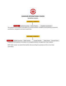 Canadian International School Committee Structure