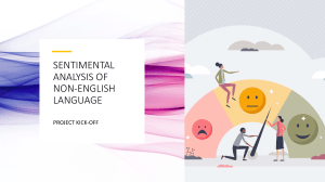 Sentimental Analysis of Non-English Language Project Kick-Off